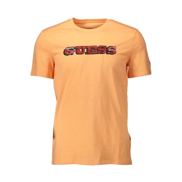 Guess Jeans Orange Cotton Men Men's T-Shirt - Picture 1 of 2
